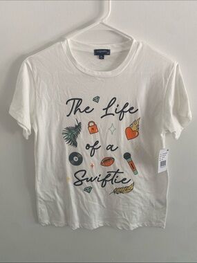 Originality Big Girls' Short Sleeve The Life Of A Swiftie T-Shirt XL - Ivory New